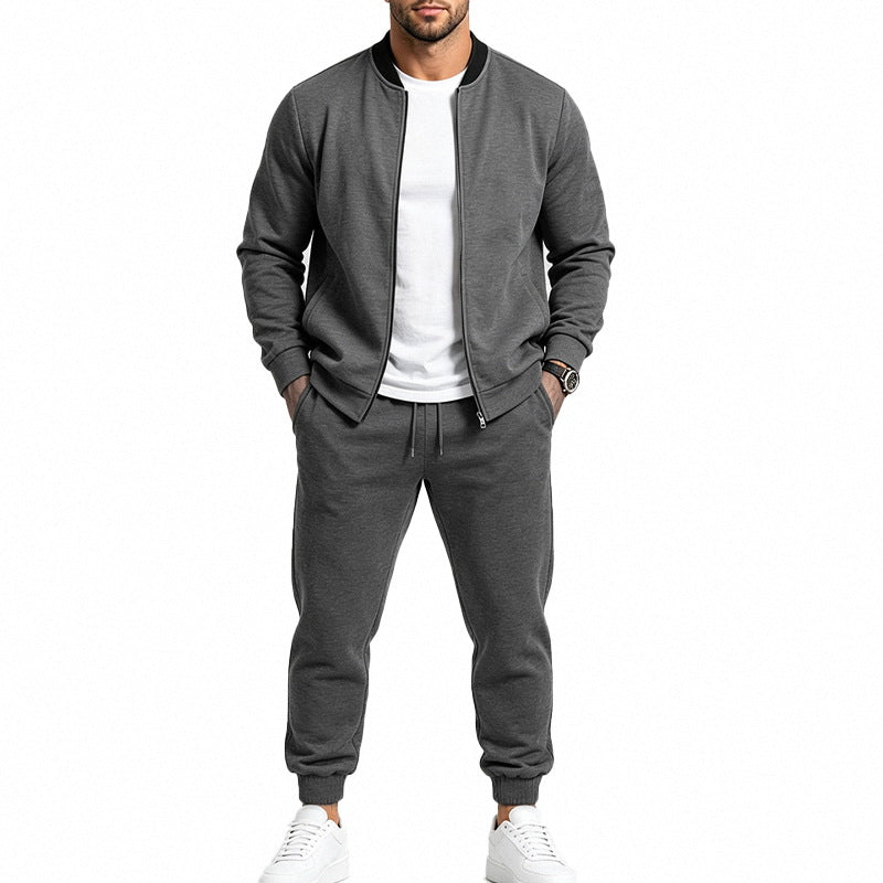 Herren nan sportives zweiteiliges Jogginganzug-Set mit Bomberjacke und konisch zulaufender Jogginghose Drune