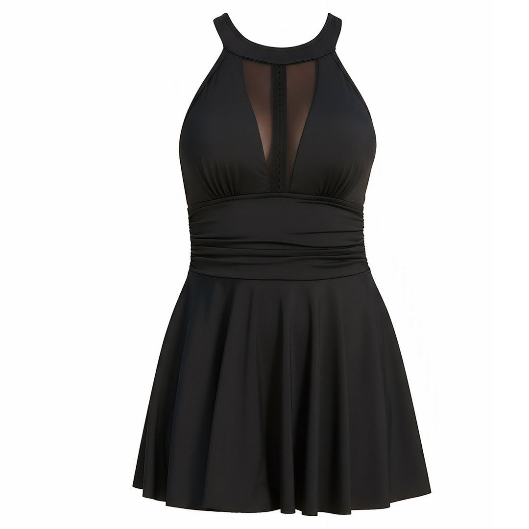 Damen Eleganter Badeanzug mit transparenten Einsätzen Drune
