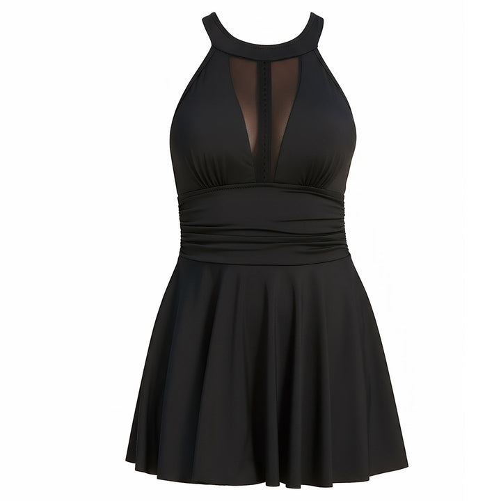Damen Eleganter Badeanzug mit transparenten Einsätzen Drune