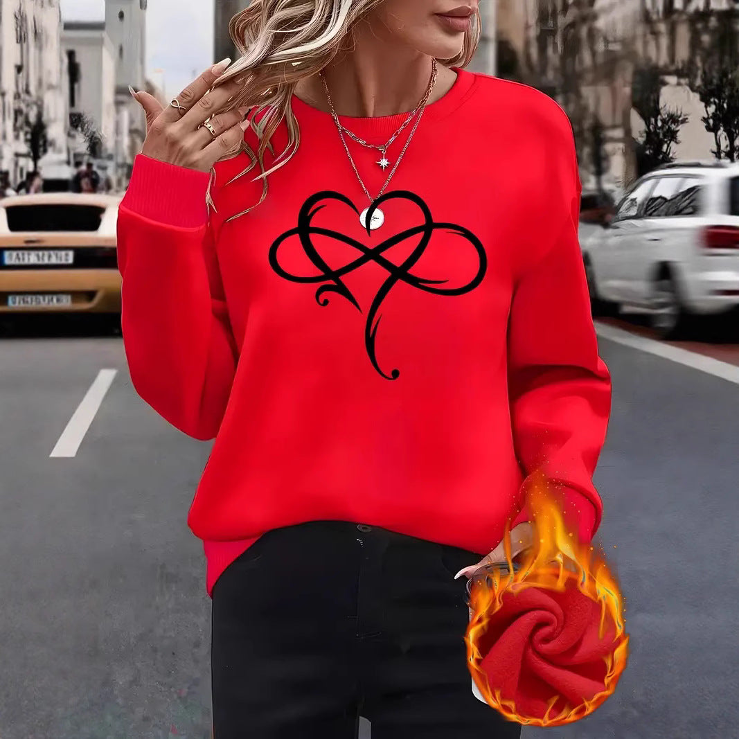 Damen Sweatshirt mit kreativem Herzdesign und entspannter Passform Drune