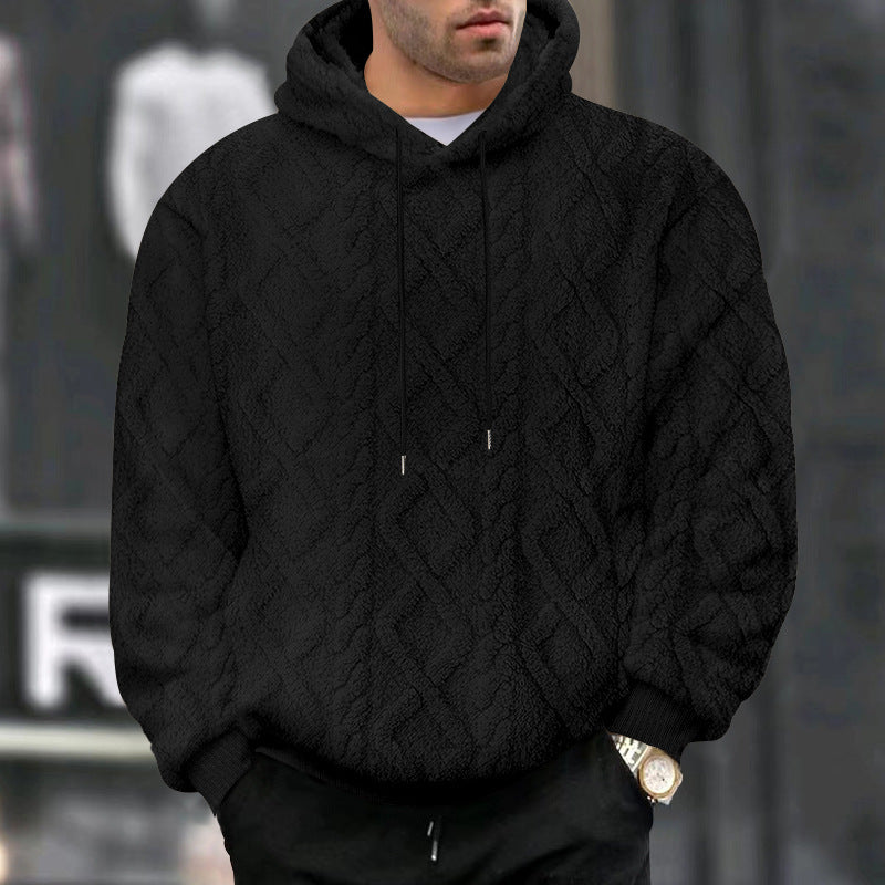 Herren Hoodiekapuzenpullover aus kuscheligem Material mit Struktur Drune