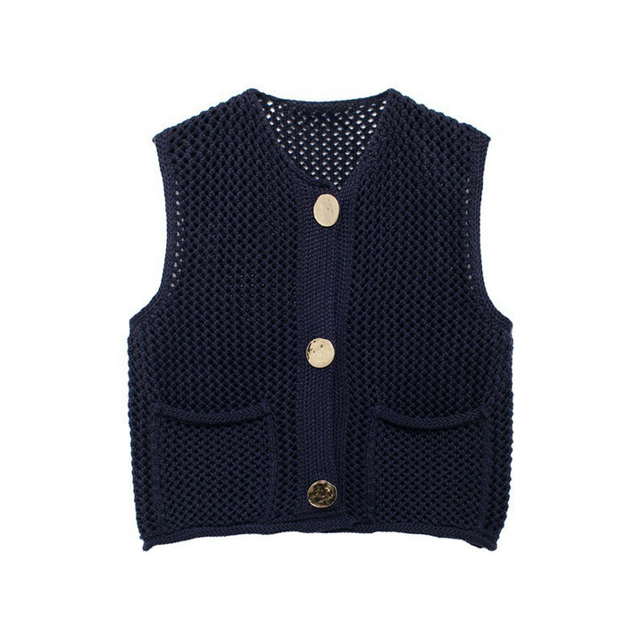 Damen Strickweste mit Knopfdetails und praktischen Taschen Drune