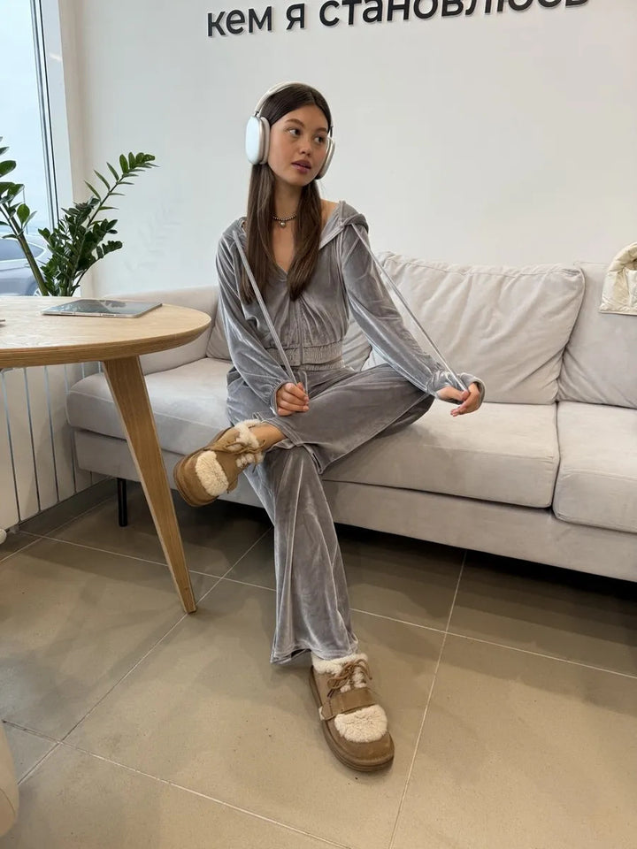 Damen Luxuriöses Velours-Lounge-Set Drune