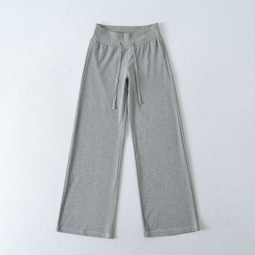Damen weite Loungehose mit elastischem Bund und Kordelzug Drune
