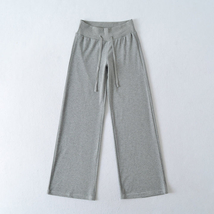 Damen weite Loungehose mit elastischem Bund und Kordelzug Drune