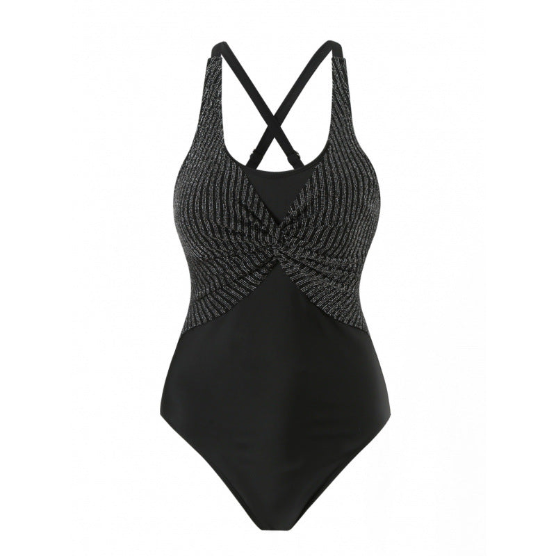 Damen Einteiler Badeanzug mit elegantem Wickeldesign Drune