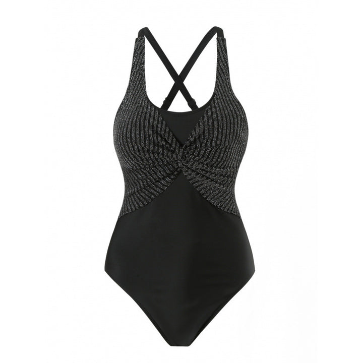 Damen Einteiler Badeanzug mit elegantem Wickeldesign Drune