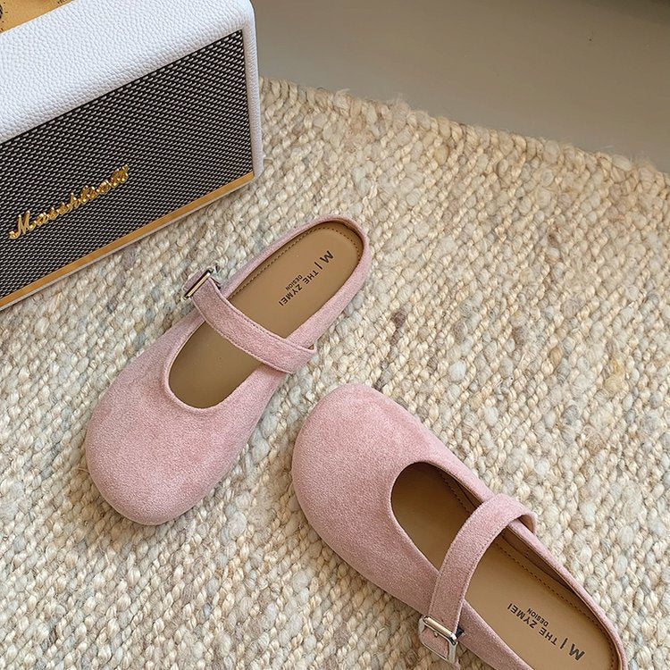Damen weiche Mokassins mit verstellbarem Riemen und bequemer Innensohle Drune