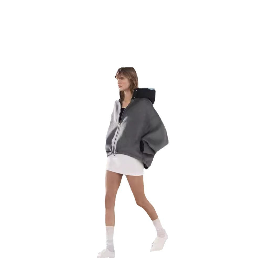 Damen Oversized Sweatjacke mit voluminösen Ärmeln und bequemen Taschen Drune