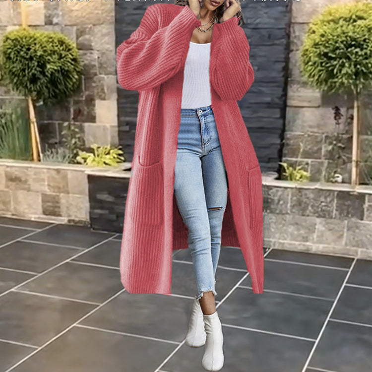 Damen Strickmantel mit tiefen Taschen und lässigem Schnitt Drune
