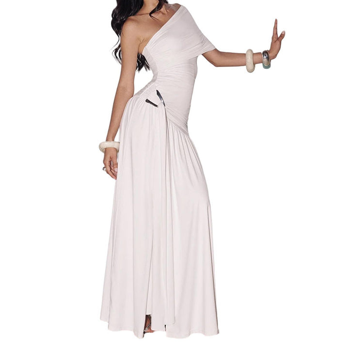 Damen Elegantes Wickelkleid mit asymmetrischem Schnitt und Rüschendetails Drune