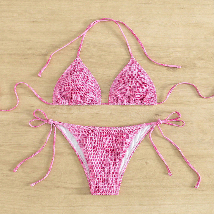 Damen Triangel-Bikini-Set mit floralem Muster und verstellbaren Trägern Drune