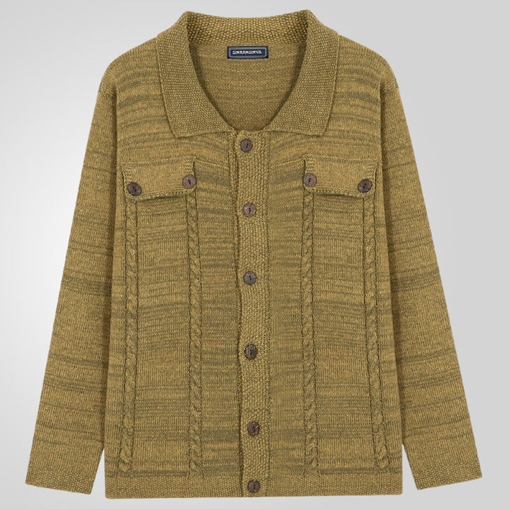 Herren Strickjacke mit Zopfmuster und praktischen Taschen Drune