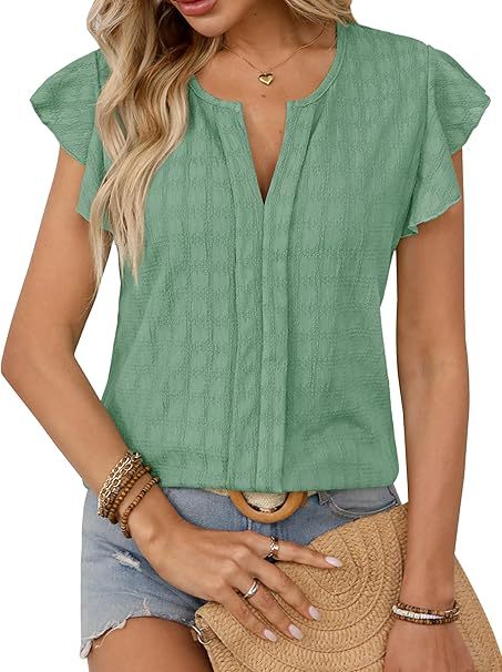 Damen Kurze Ärmel Bluse Drune