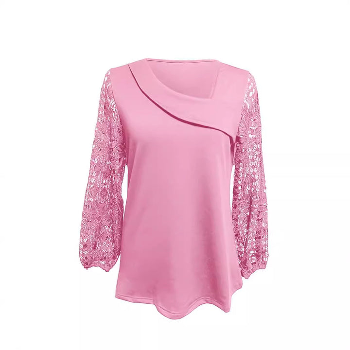 Damen Designer Bluse mit Spitzeneinsätzen und elegantem Schnitt Drune