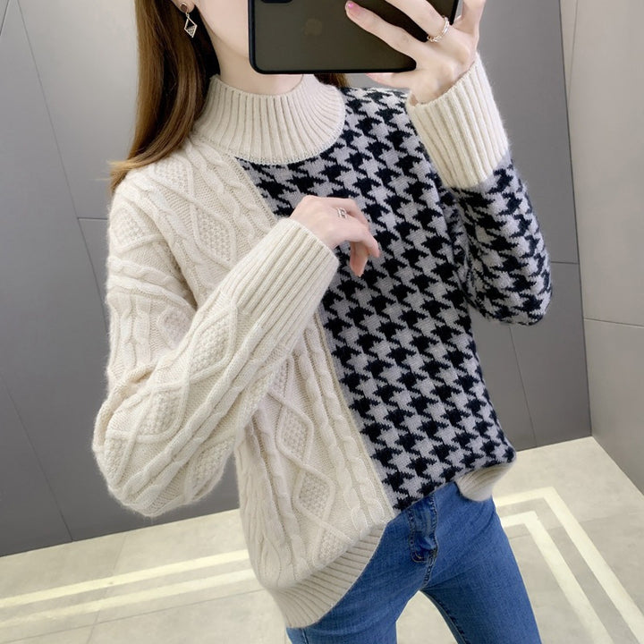 Damen modischer Strickpullover mit strukturiertem Zopfmuster und eleganten Akzenten Drune