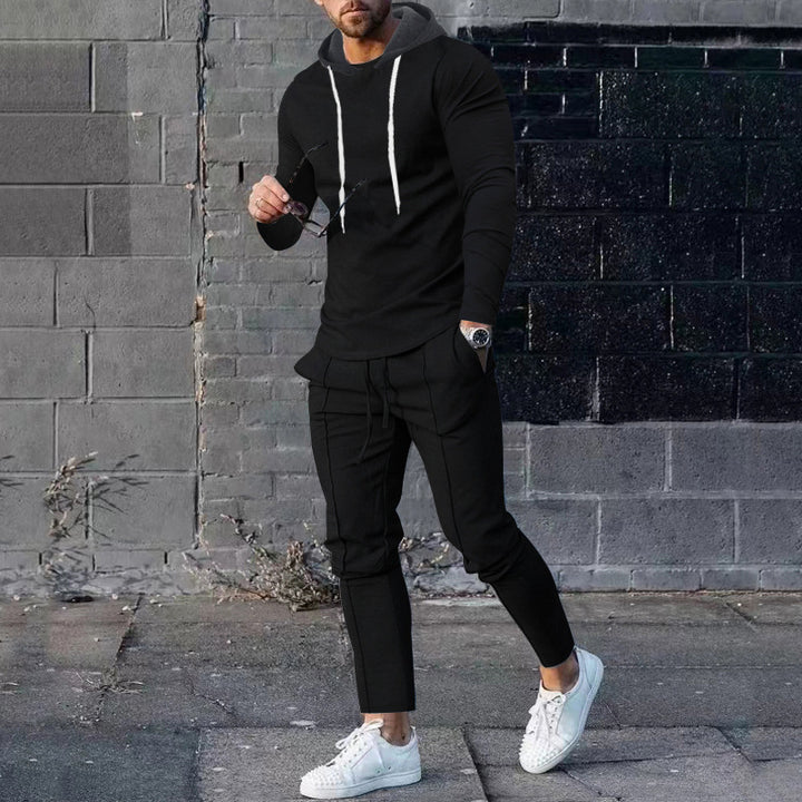 Herren nan zweiteiliges Kapuzen-Lounge-Set mit schmal geschnittenem Kapuzenpullover und tapered Jogginghose Drune