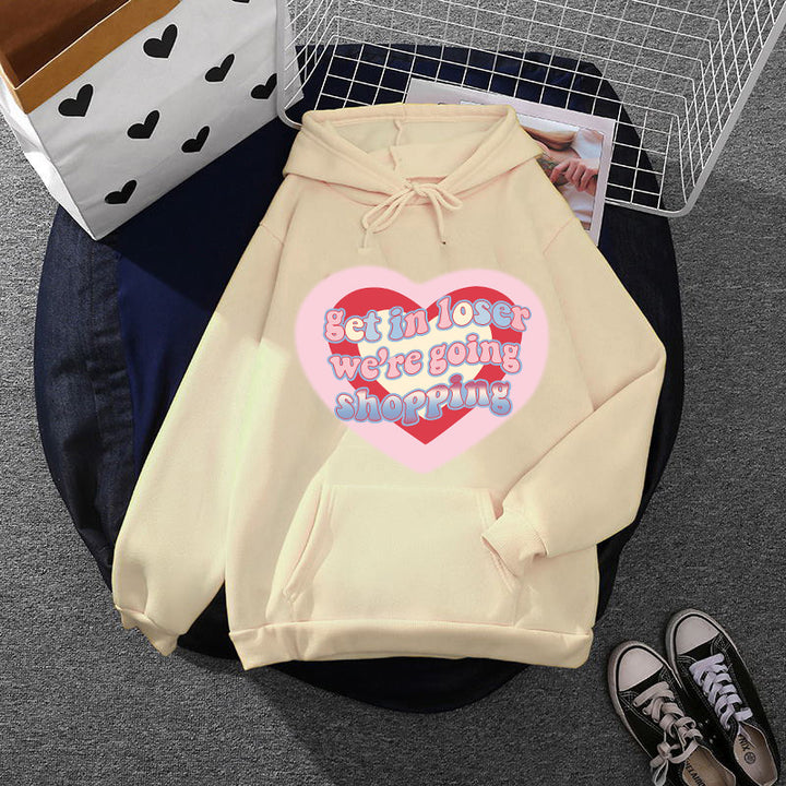 Damen Kuscheliger Kapuzenpullover mit kreativem Grafikdesign Drune