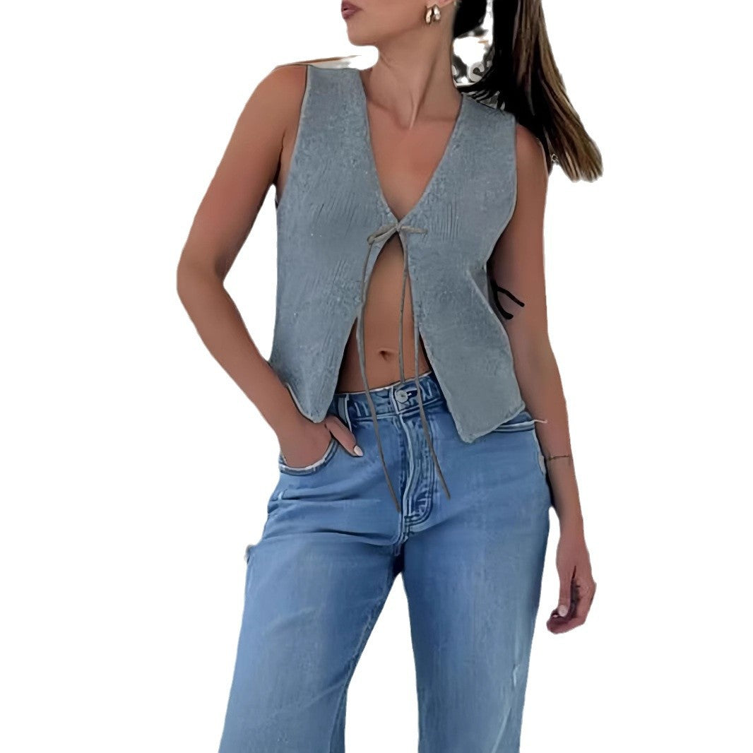 Damen Crop-Oberteil mit raffiniertem Schnürdesign Drune