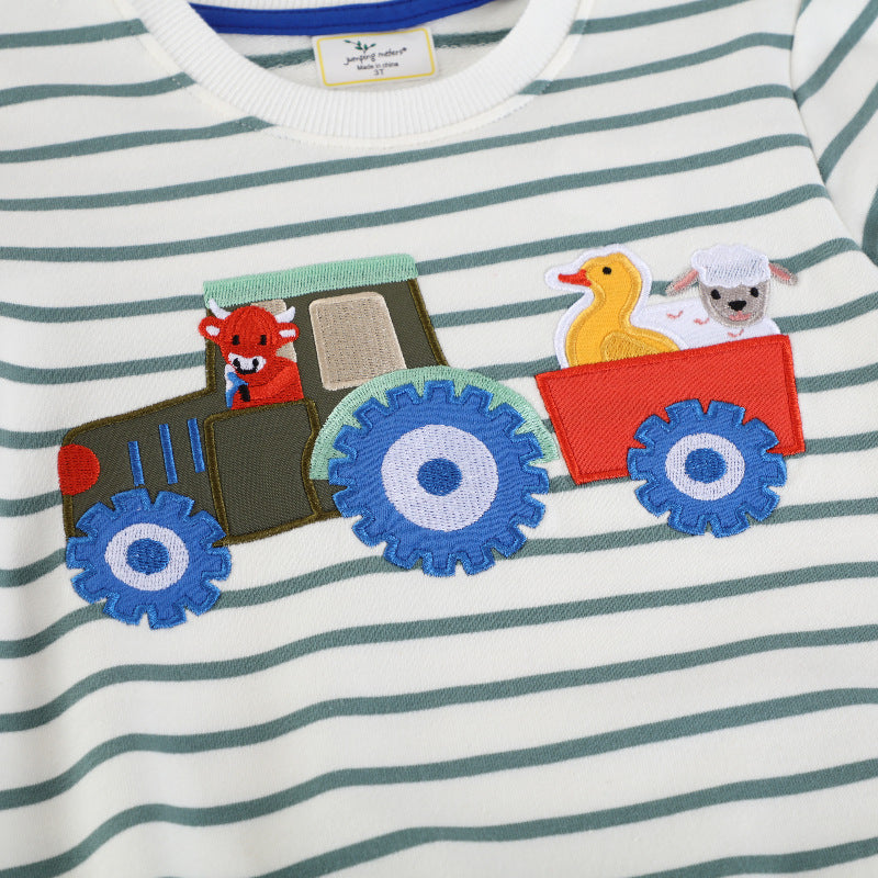 Jungen Sweatshirt mit lebhaftem Traktordesign und Tierapplikationen Drune