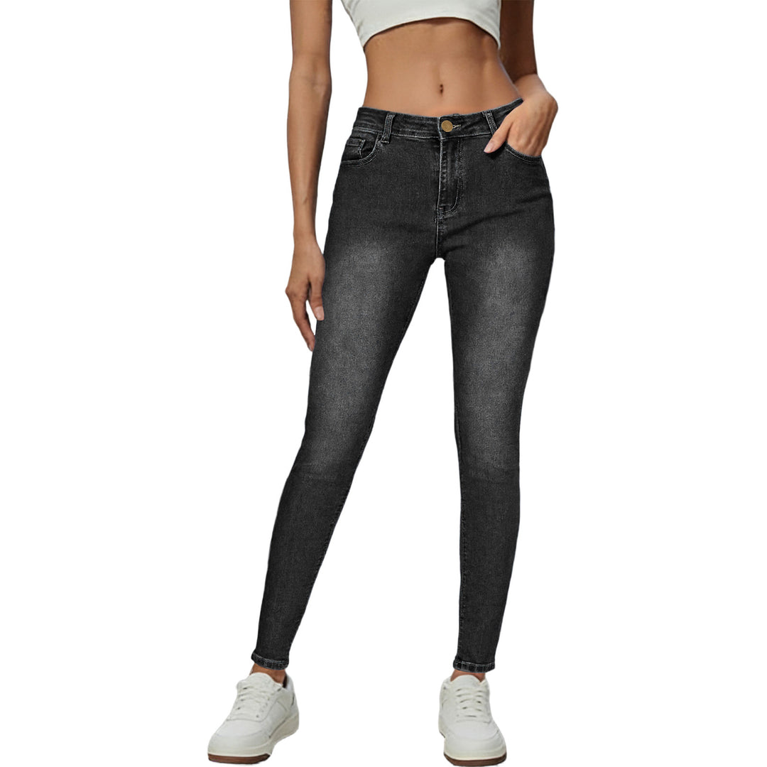 Damen Skinny Jeans im modernen Used-Look mit hohem Bund und elastischem Stretch Drune