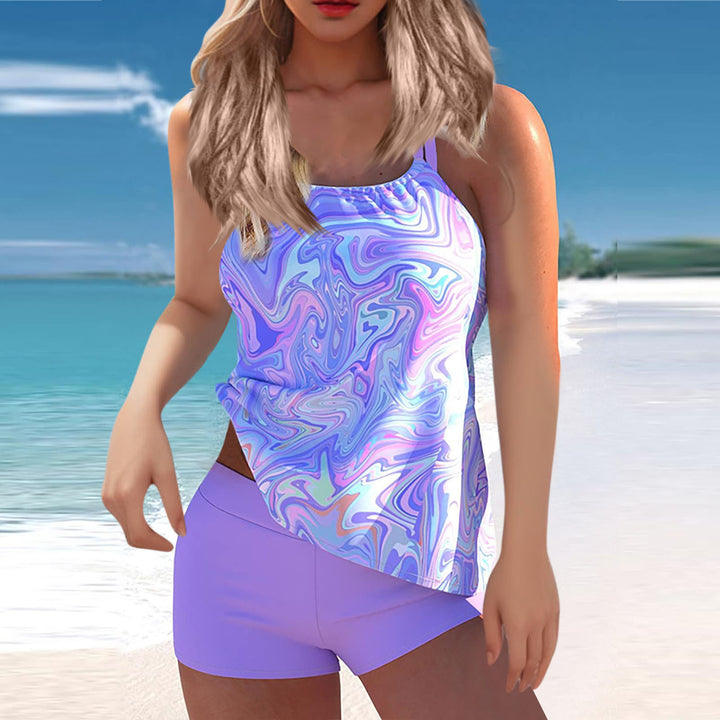 Damen Sportliches Tankini-Set mit stylischem Oberteil und bequemen Shorts Drune