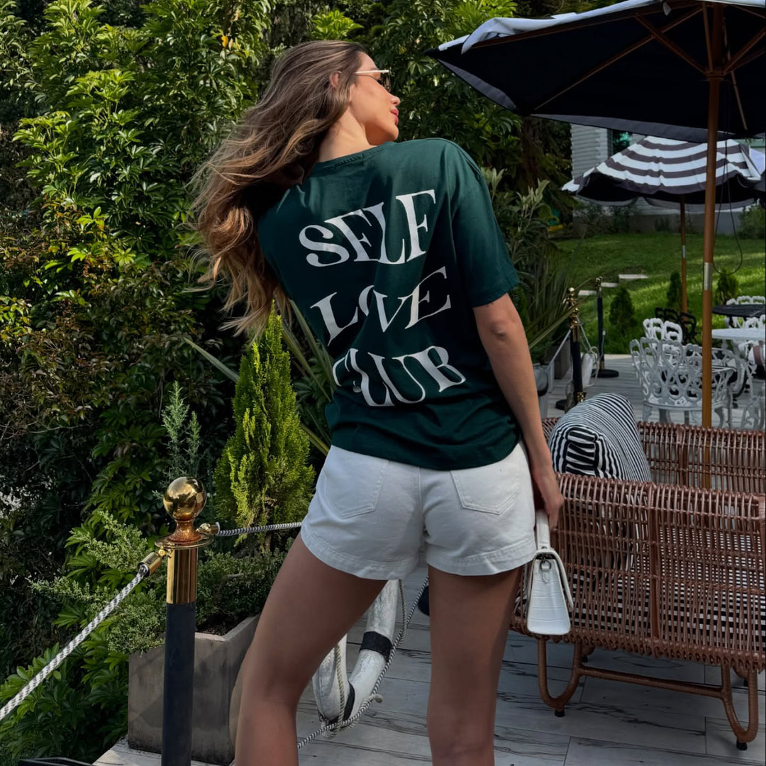 Damen lässiges T-Shirt mit inspirierendem Schriftzug Drune