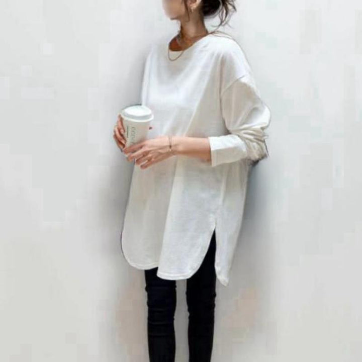 Damen Langarmshirt mit moderner asymmetrischer Schnittführung Drune