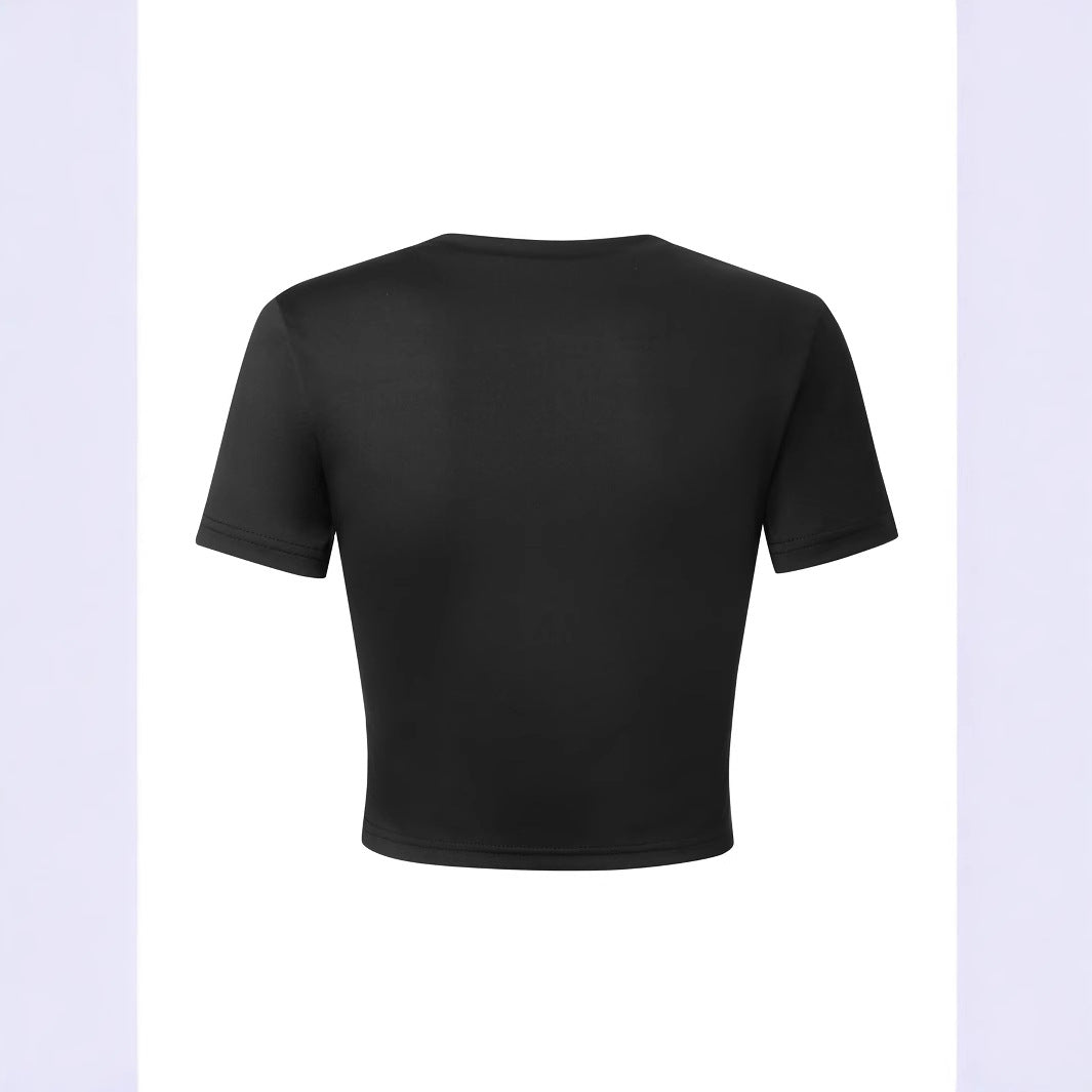 Damen Crop-Shirt mit auffälligem Typografie-Design Drune