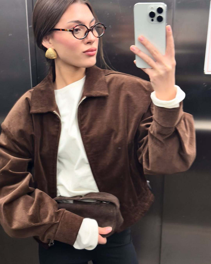 Damen trendige Wildlederjacke Drune