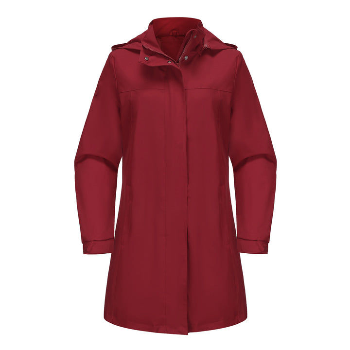 Damen funktionale Übergangsjacke mit verstellbarem Kapuzenkragen und praktischen Taschen Drune