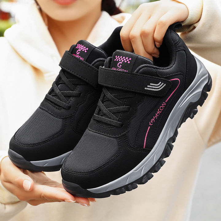 Damen nan robuster Trailwalking-Sneaker mit Klettverschluss, gepolstertem Fersenhalt und stoßdämpfender Profilsohle Drune