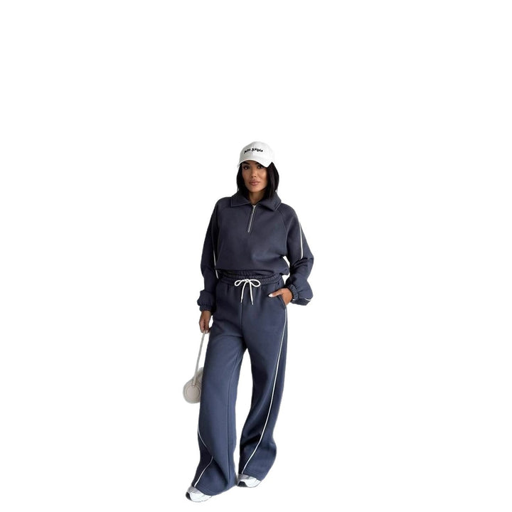 Damen Sportanzug mit hohem Kragen und weitem Schnitt Drune