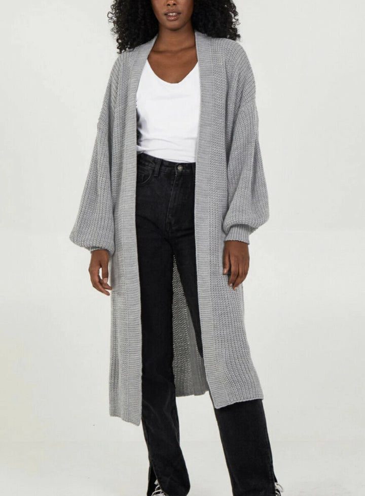 Damen Großer Strickcardigan mit voluminösen Ärmeln und offener Front Drune
