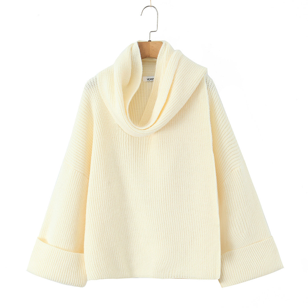Damen Grobstrickpullover mit schickem Cowl-Neck Drune