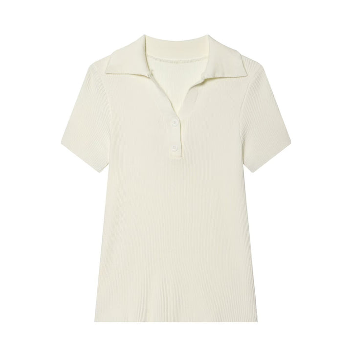 Damen kurzärmliges Poloshirt aus weichem Strickstoff Drune