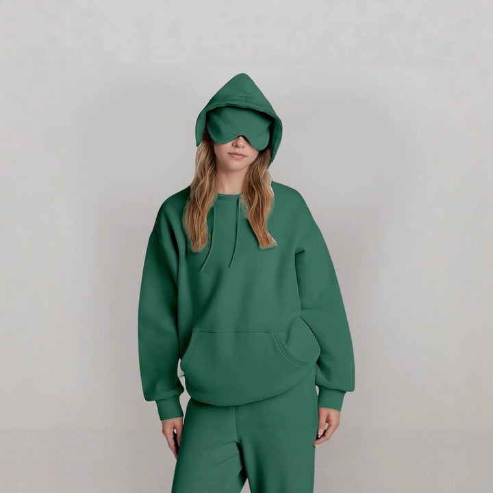 Damen Kapuzenpullover mit integriertem Schlafmasken-Design Drune