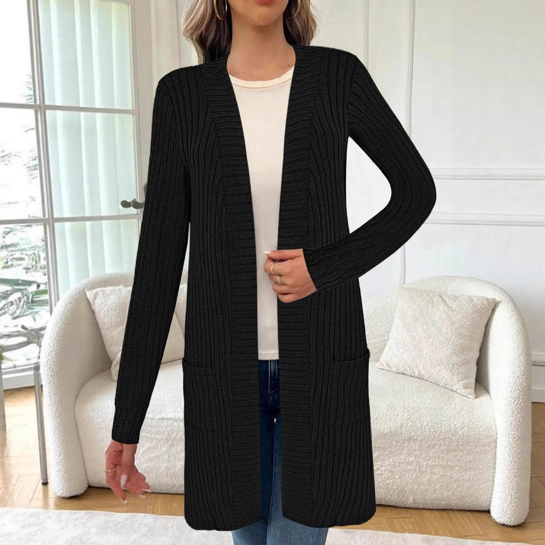 Damen Strickjacke mit asymmetrischem Saum und praktischen Taschen Drune