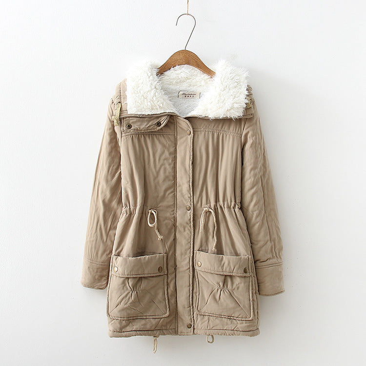 Damen Übergangsjacke mit abnehmbarem Kunstfellkragen und praktischen Taschen Drune