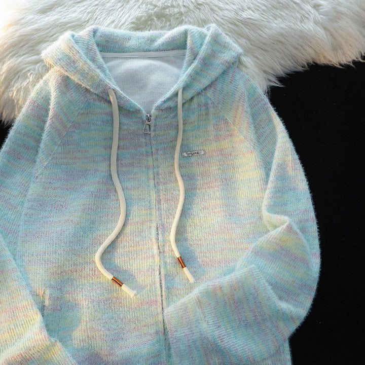 Damen Zip-Hoodie mit leicht strukturiertem Schlaufenmuster und praktischen Taschen Drune
