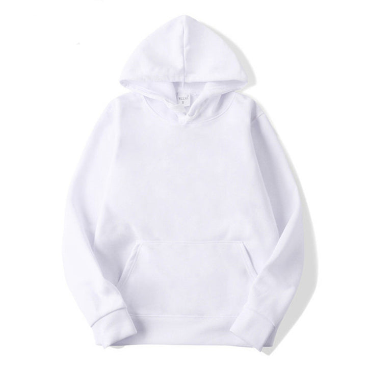 Unisex schlichter Kapuzenpullover mit Kängurutasche, gerippten Bündchen und relaxed Fit Drune