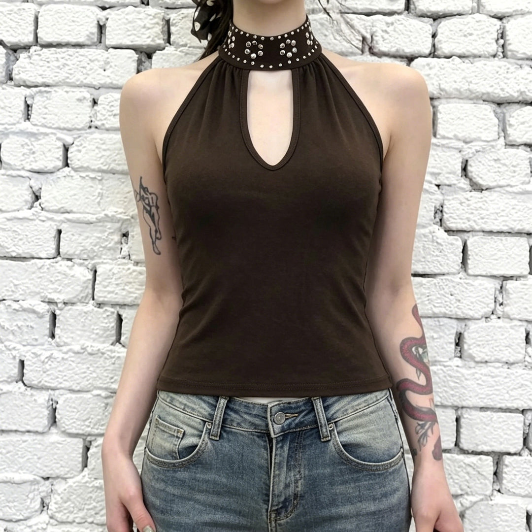 Damen Elegantes Haltertop mit funkelnden Akzenten Drune