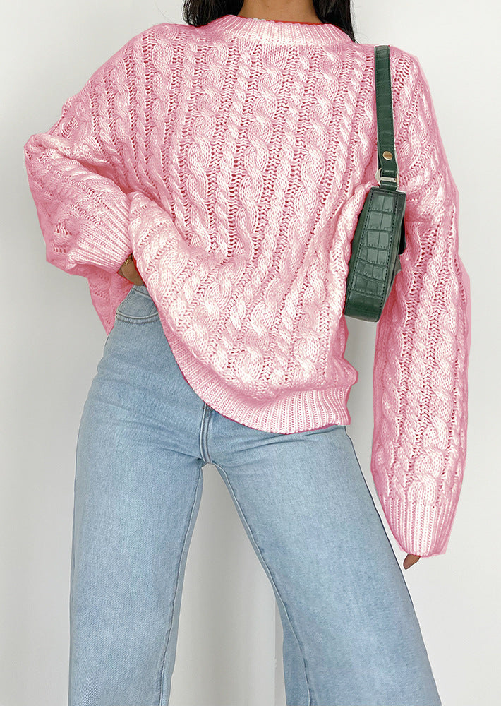 Damen Grobstrickpullover mit raffiniertem Zopfmuster aus weichem Material Drune