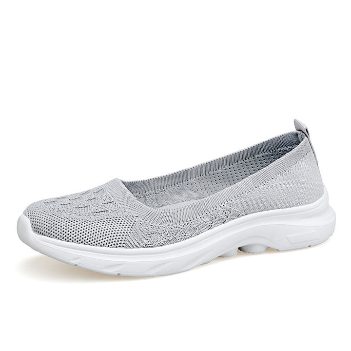 Damen nan Hybrid-Ballerina-Sneaker mit nahtlosem Strickobermaterial, ergonomischem Komfortfußbett und griffiger Laufsohle Drune