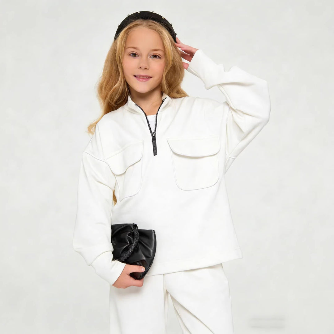 Damen modischer Pullover mit praktischen Taschen Drune