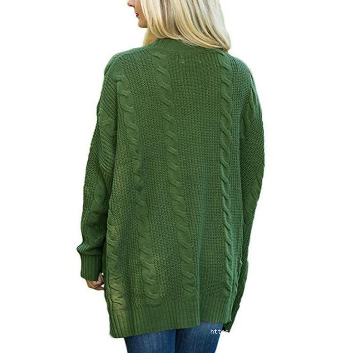 Damen Grobstrick Cardigan mit tiefen Taschen und eleganter Struktur Drune