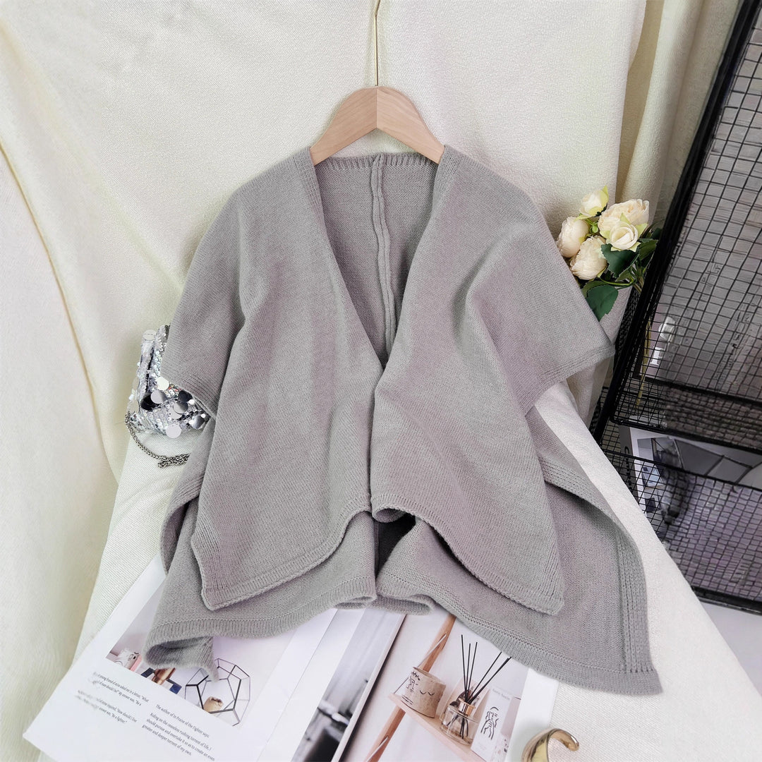 Damen vielseitige Strickjacke mit asymmetrischem Schnitt und tiefem V-Ausschnitt Drune