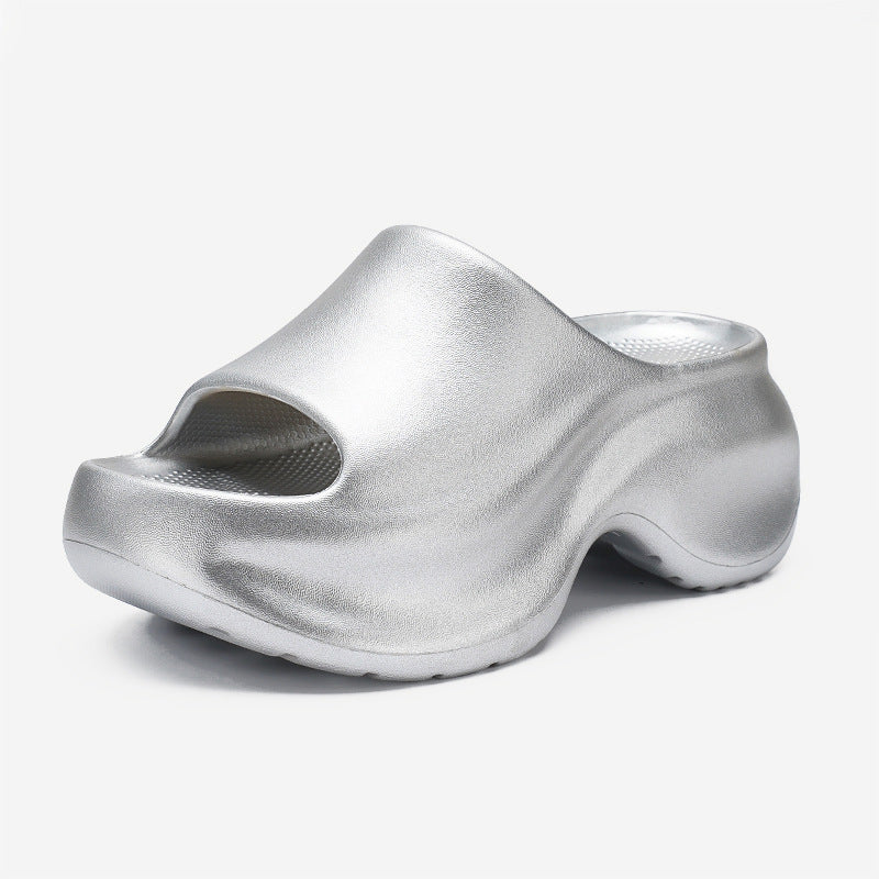 Femme Stilvolle Offene Zehen Clogs mit Einzigartigem Skulptiertes Design Drune
