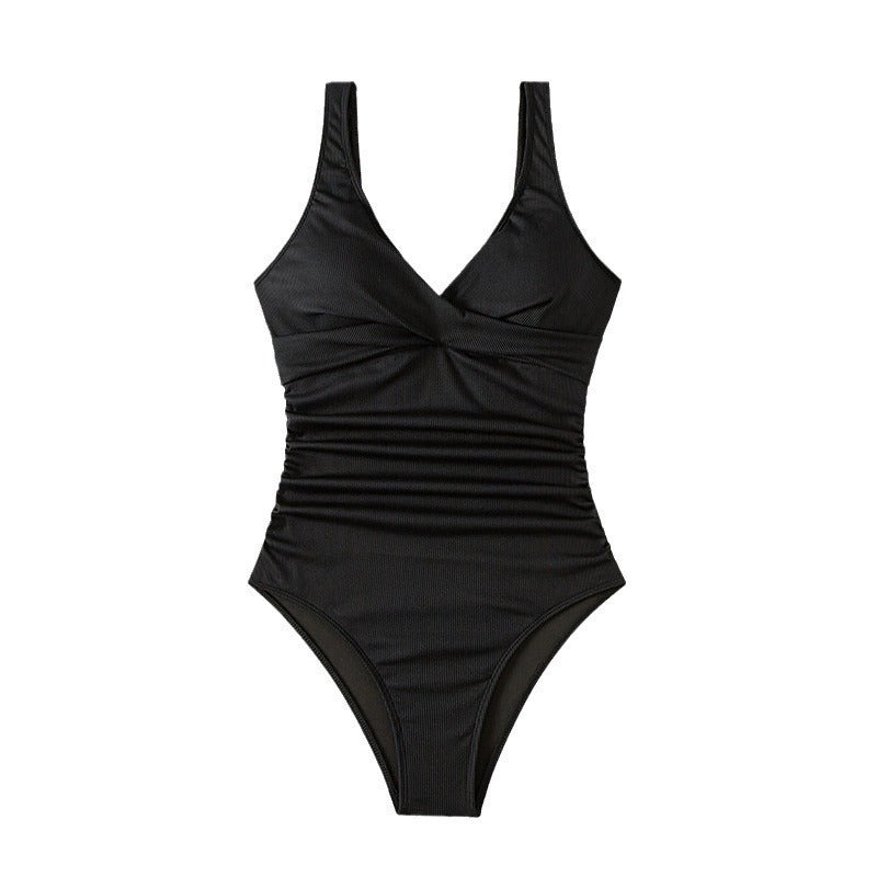 Damen Einteiliger Badeanzug mit elegantem Raffungsdesign Drune