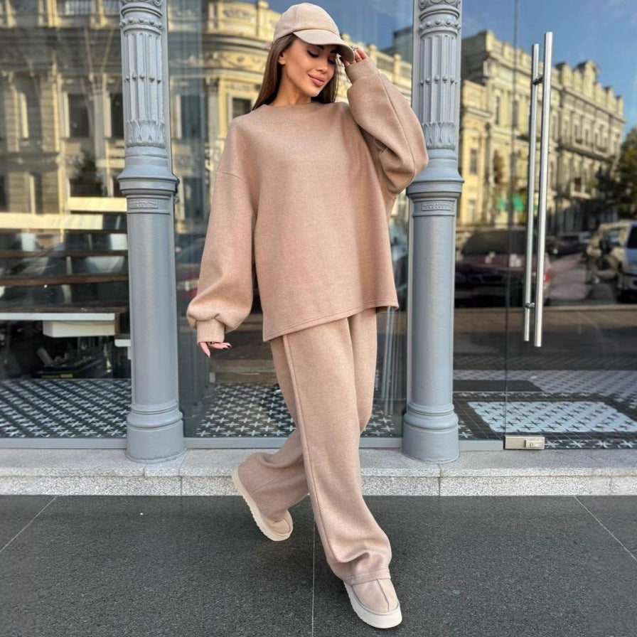 Damen Lässiges und gemütliches Fleece-Outfit mit weitem Schnitt Drune